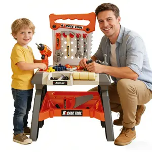 Kids Tool Bench - Power ToolsWorkshop-Kids Workbench, 68 Pcs RealisticToy Tools with Electronic Toy Drill, Gift for Boys& Girls Age 3-5，Real Tool Funfor Kids Age 3+
