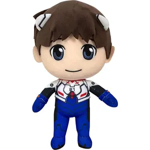 Great Eastern Entertainment Evangelion 3.0+1.0 Thrice Upon a Time Shinji Ikari Plugsuit 8" Huggable Collectible Soft Stuffed Plush Doll