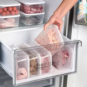 10-piece Set: Quick-Frozen Meat and Vegetable Storage Containers - BPA-Free Food-Grade Plastic, Fresh-Keeping Meal Prep Refrigerator Storage Boxes | Stackable Design | Durable material, perfect storage tool!