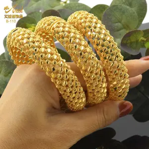 Bangles For Women Indian With Designer Charms Balls Dubai 24K Gold Plated Ethiopian African Jewelry Dubai Women's Hand Bracelets