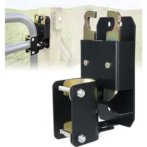 2 Way Heavy-Duty Lockable Farm Gate Latch with Self-Locking Nut Black Livestock Gate Latch Compatible with Pastures Stables Ranches Horse Corrals Farms