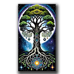 Tree of Life Large Size Yggdrasil Picture, DIY Diamond Painting, Cross Stitch Full Drills, Diamond Mosaic, Home Decor, New Collection, Handicraft