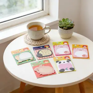 4/8 pcs/pack Forest Animal Series Family Marker Notepad Sticky Bookmarks Portable student note paper, self-adhesive notebook with markers on note paper, suitable for school and office use