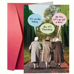 Funny Friendship Greeting Card with Envelope, 1 Count Friendship Birthday Card, Gift Card for Best Friend, Message Card, Friendship Gift