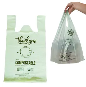 Large Compostable Shopping Bags | 500 Count | 20 Lbs Capacity | 12"x 6" x 20"
