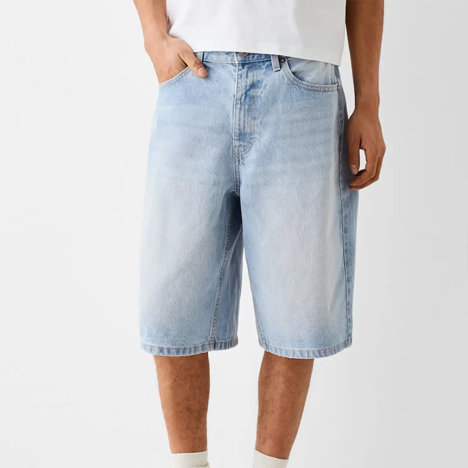 Jorts Baggy Jeans Shorts Donna – Unisex Gamba Larga Y2K Vintage, Denim Casual Streetwear Per Estate