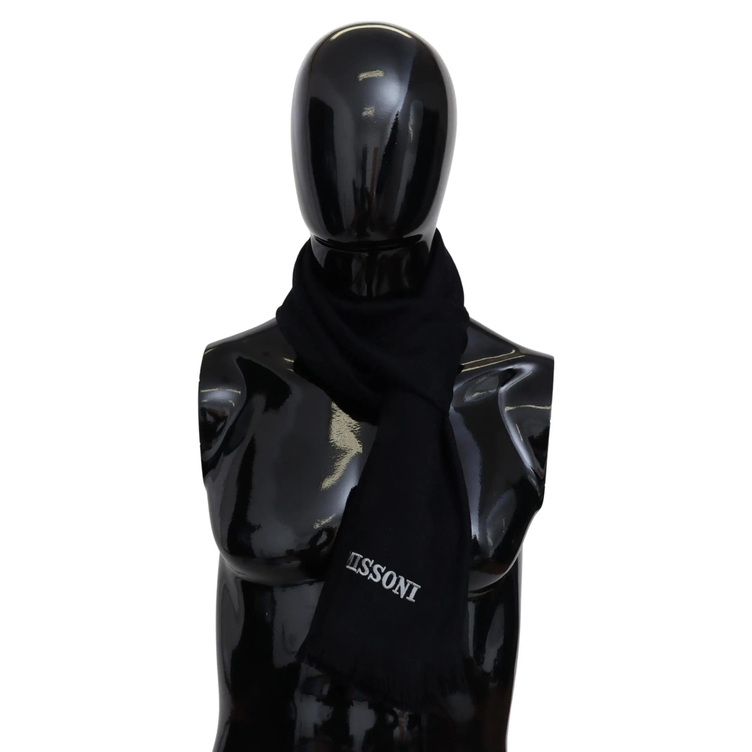 Missoni Black Wool Unisex Neck Wrap Shawl Scarf