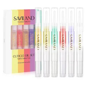 Natural Cuticle Oil Pen: 6PCS Revitalizing Cuticle Oil for Nails with Vitamin E Repaired Cuticles Overnight Cuticle Softener Nail Strengthener Protector for Damaged Skin Thin Nail