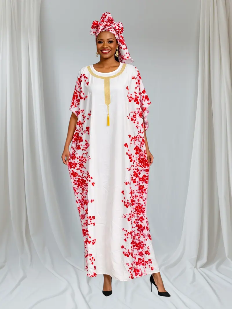 Gold & white caftan dress - TikTok Shop