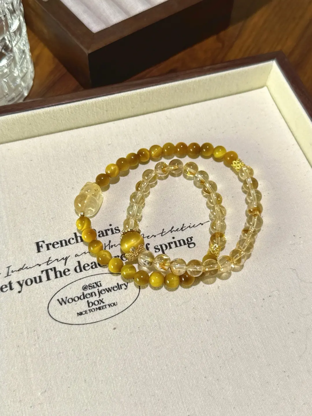 100% Natural Golden Citrine Double Wrap Bracelet – Healing Gemstone Bracelet | Abundance, Protection & Clarity