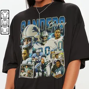 Barry Sanders Football Shirt Unisex, Football 90s Vintage Graphic Tee, Gift for Fans