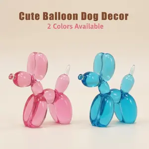 Blue Resin Balloon Dog Statue, Bookshelf Decor, Vanity Top Ornament, Office Healing Figurine, Cute Desk Accessory