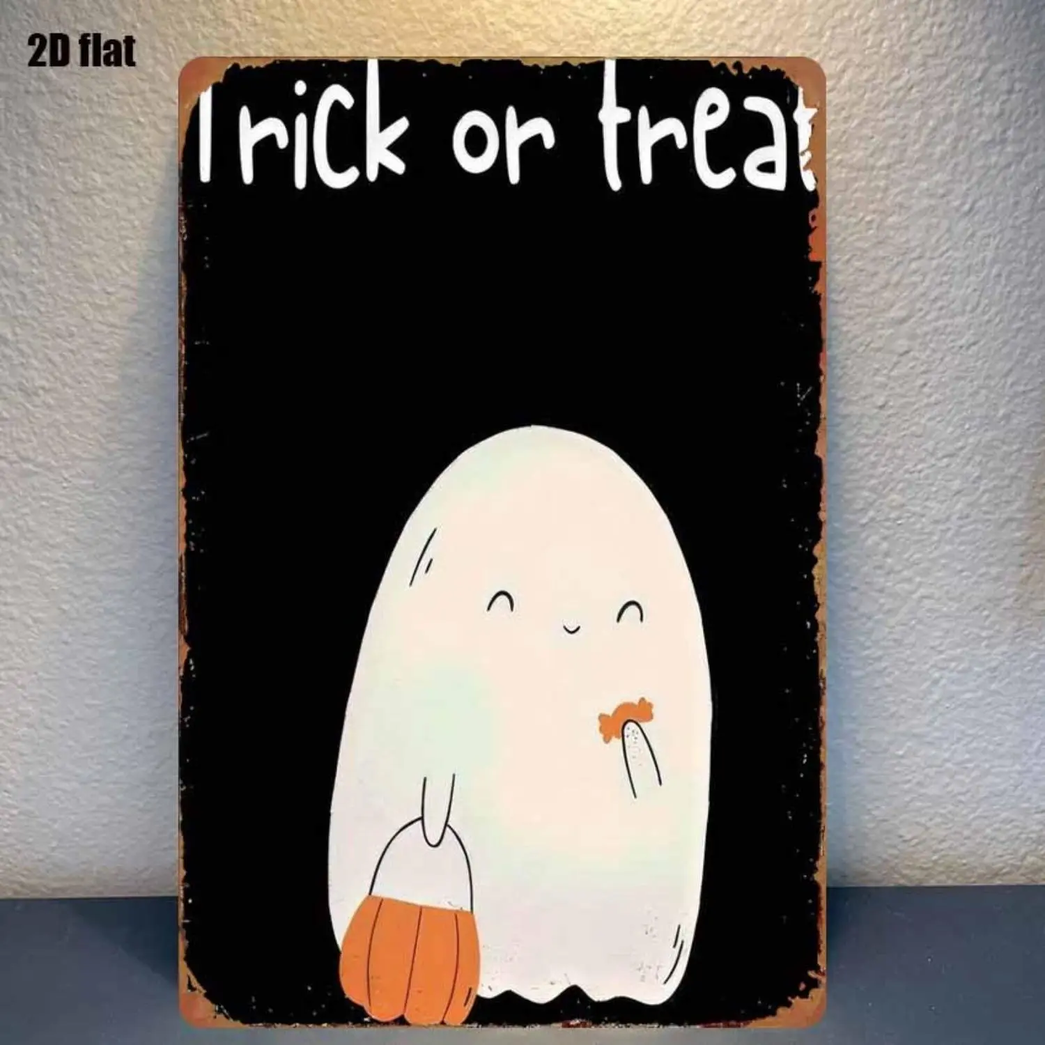 1pc, Tin Sign, Halloween Tin Painting - Tricky Treat Sign, Suitable for Bedroom, Bar, Garage, Garden, and Outdoor Decoration