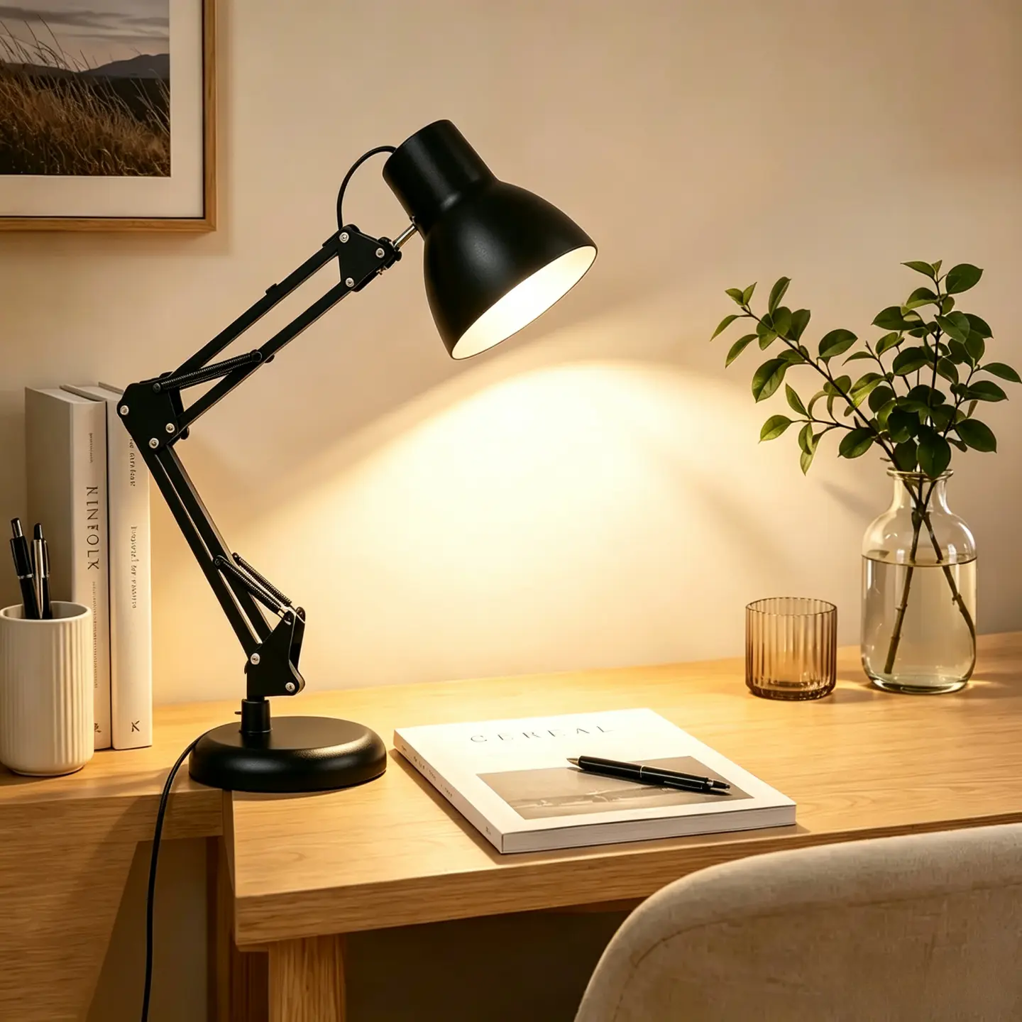 Solid Metal Adjustable Multi-Joint Clamp Lamp - Clip/Base Dual Design, Adjustable Desk Lighting, Multi-Angle Architect Desk Lamp, E26/E27 Bulb Compatible, Eye-Caring Reading Light for Home Office, Bulbs Included
