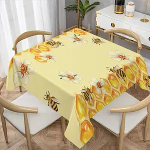 Bee Tablecloth Set, Fabric, Ideal for Dining Tables, Tea Tables, TV Cabinets, Picnic Mats, Home & Party Use