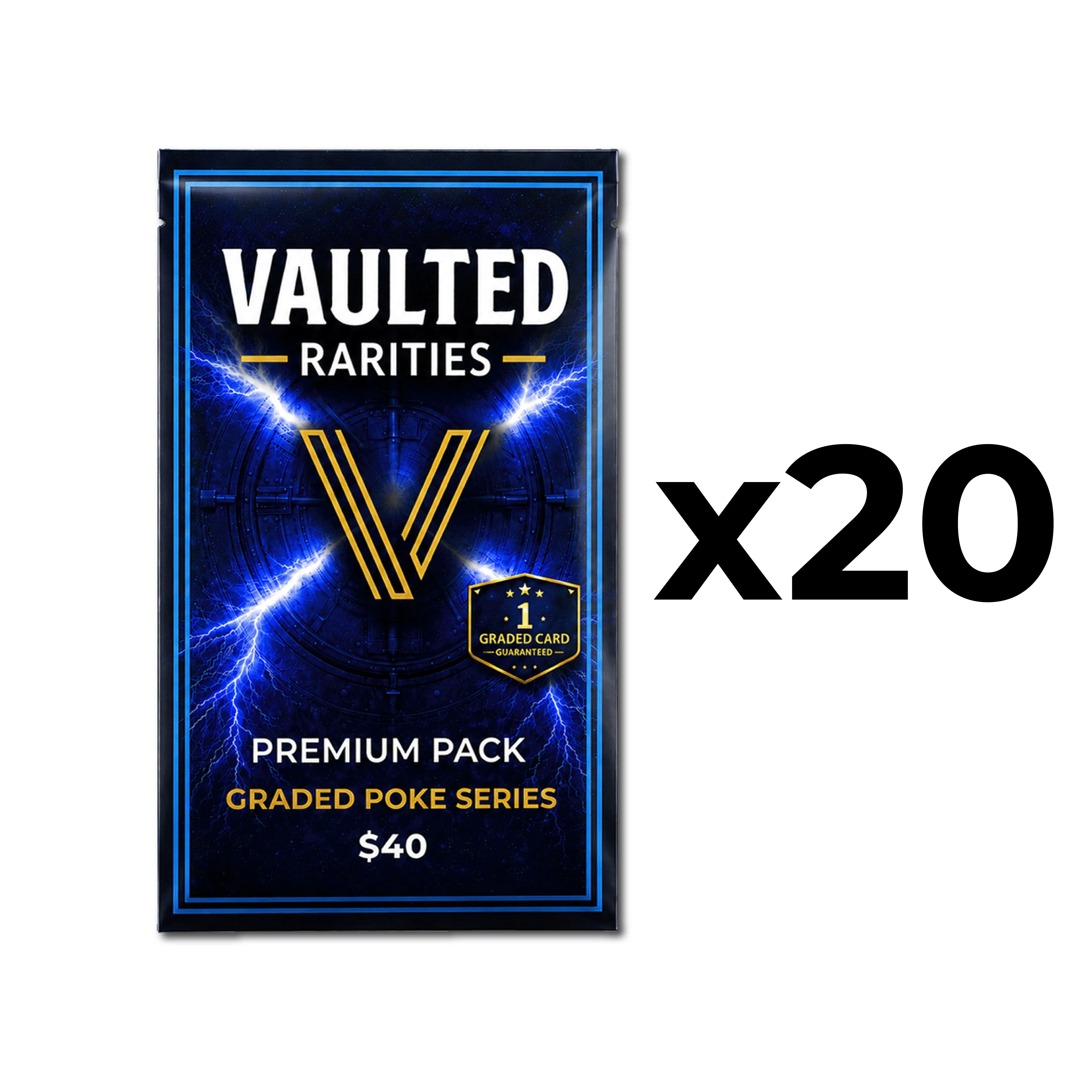 Vaulted Rarities - 20x Graded Poke Series Premium Pack