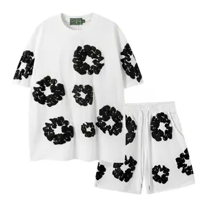 Denim Tears New Kapok Foam Casual Print Sports Hoodie & Casual Shorts / Beach Shorts | Unisex Euro-American Trendy Hoodie, Comfortable & Versatile | Couple Style