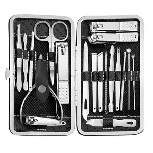Manicure Set - 19 in 1 Professional Nail Clippers Pedicure Kit, Manicure Tool Kit, Stainless Steel Facial Grooming Set Kit, Gift Idea for Women, Men, Girls, Teens, Black springtok