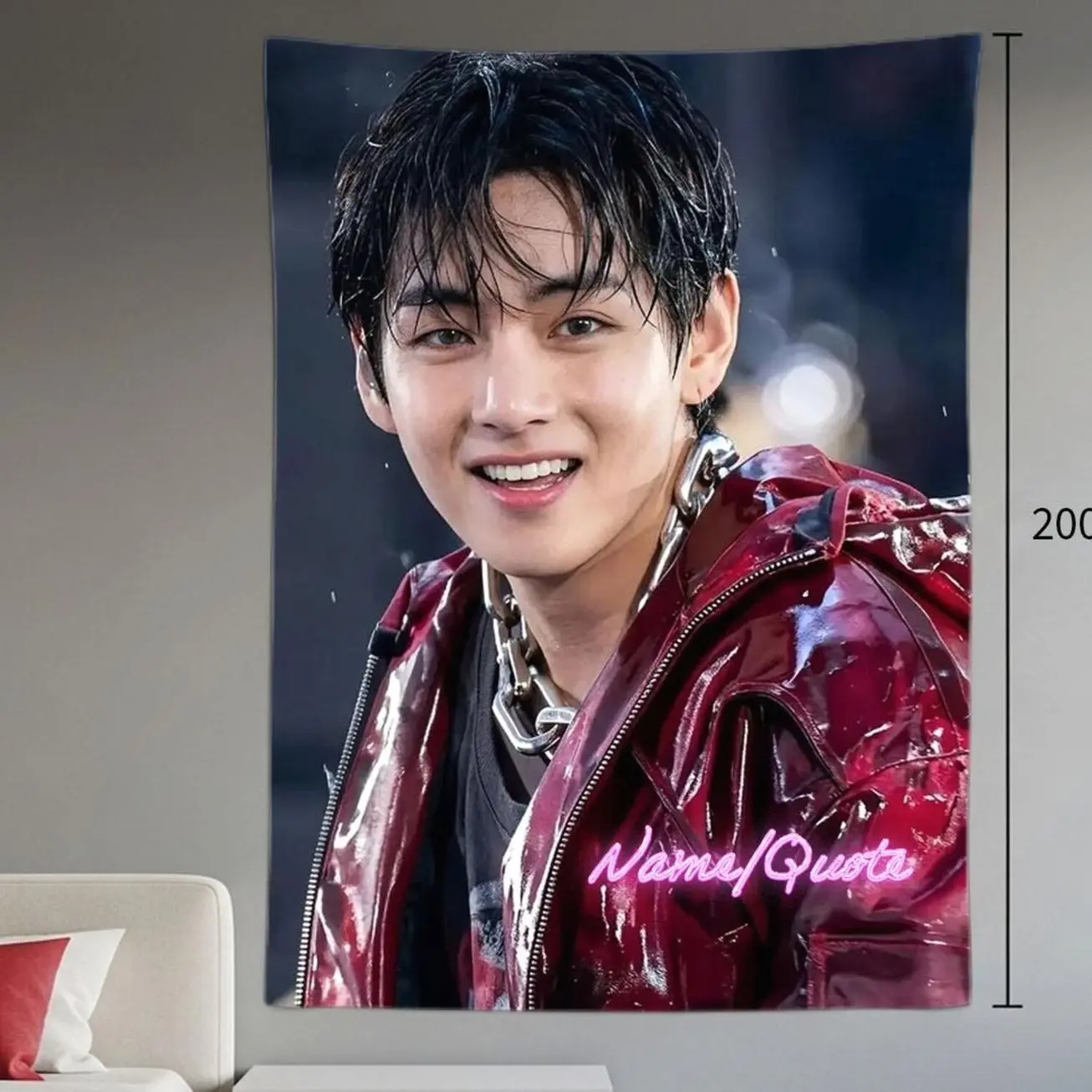 Taehyung Hanging Tapestry | Bantan Boys | Personalized Wall Art | Polyester Fabric | Ship Flag Banner
