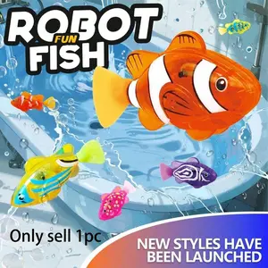 Children Electronic Fish Summer Bath Toy, Pet Swimming Machine Fish with LED Light, Sensory Fun Water Pool Bathtub Plaything Gift