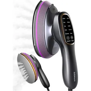 OGHom 2-in-1 Steamer & Iron for Clothes, 120V Handheld Clothes Steamer Iron, 1200W Fast Heat in 20s, Quick Wrinkle Removal 10 Adjustable Levels for Delicate to Thick Fabrics - RosePink