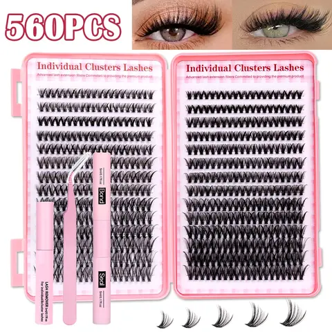 Eyelash Cluster Set, False Eyelashes Set, Makeup Lash Clusters, DIY Mixed Lash Clusters Kit, 30D & 40D Natural Lashes Kit, Individual Lashes, Waterproof False Lashes, Includes Bond&Seal, Remover, Tweezers & Hair Band