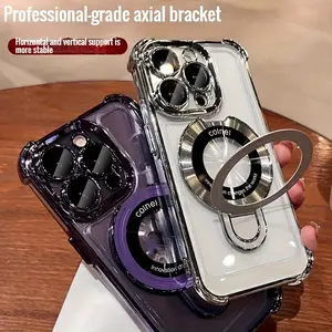 Phone Case For IPhone 15/13/14 Pro Max Pro Plus, Compatible With MagSafe, Anti Yellow, Scratch Resistant Back, Magnetic Phone Case For IPhone 15 14 13, Transparent Invisible Magnetic Holder, Anti Drop Protection, Ultra-thin Circular Holder, Phone Case