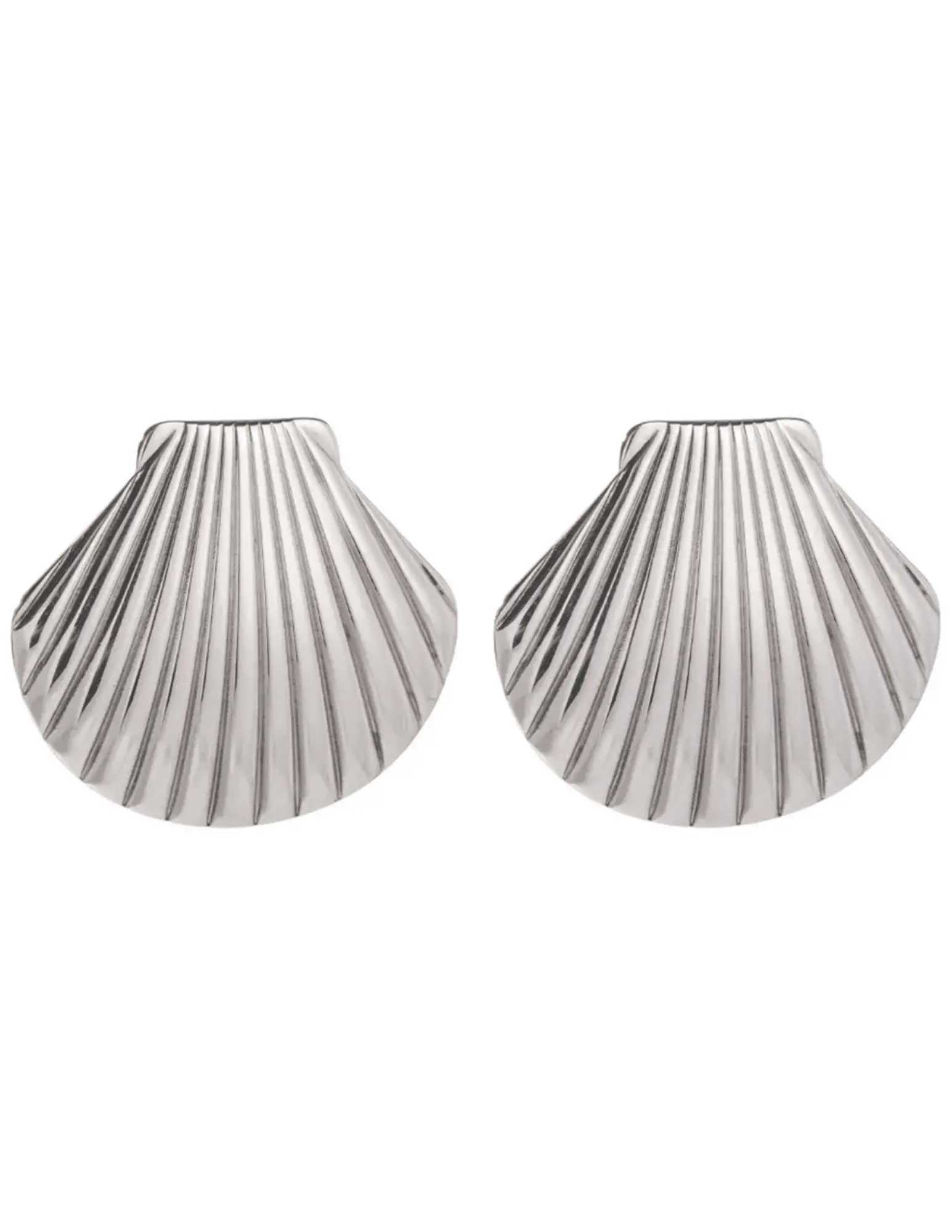 St. Barths La Robe Silver Clam Shell Earring-SALE
