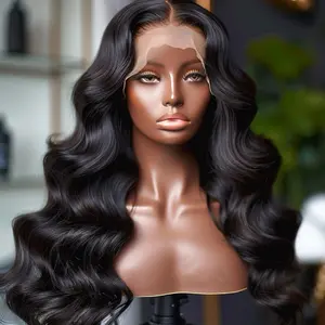 5x5 Cambodian Body Wave Wig - 100% Raw Cambodian Hair, Natural Black, Adjustable Band, Glueless, Full Voluminous Density