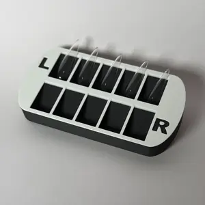 TipSystem - Tray L/R Dual Organizer with 10 Angled Slots for Easy Nail Tip Storage and Organization - Multi Color