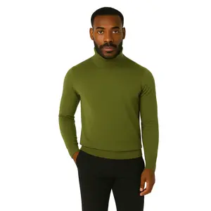 Lavane' 501T Turtleneck Pullover Slim Fit Olive