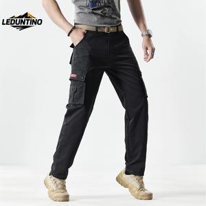 LEDUNTINO Men's Solid-Color Straight-Leg Work Pants with Multi-Pockets for Casual Everyday Wear - Perfect Fathersdaygift & Gamis TikTokShopHolidayHaul