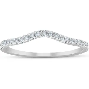 1/4 Ct Curved Diamond Guard Enhancer Wedding Ring 10k White Gold