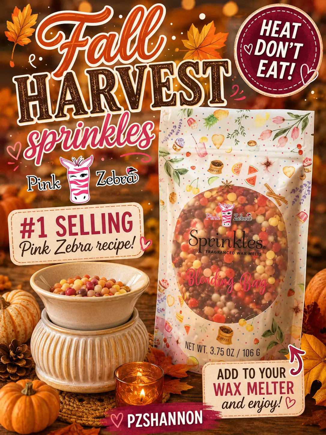 Fall Harvest 3.75 ounce bag of sprinkles fragrance wax melts