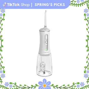 FRESKO Water Dental Flosser – 50-Day Battery, 10 oz Tank, 5 Tips, Waterproof & Gentle for Braces/Sensitive Gums
