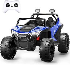 EM-KC06）2 Seater Ride on Car for Kids, Kids' Electric Vehicles 4WD Off-Road, 12V7Ah Large Battery Ride on Truck with Remote Control, Bluetooth Music, Horn, Lights, Up to 3.1Mph for Ages 3-8