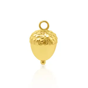 18k Gold Acorn-shaped pendant with micro DGJ logo