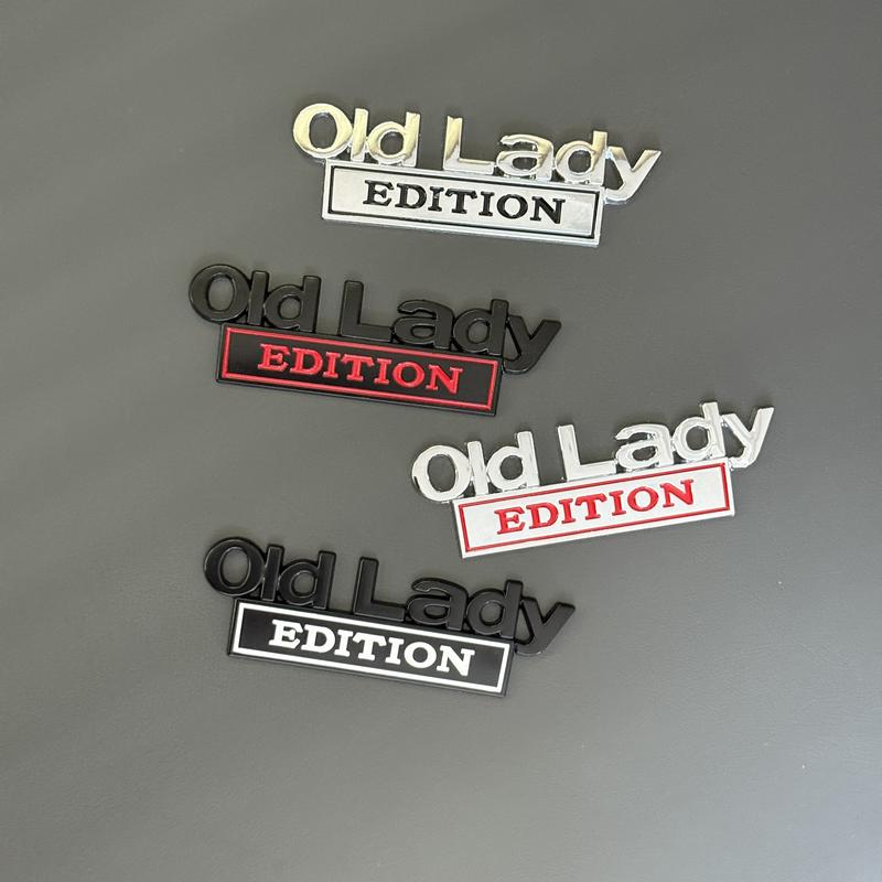 Old Lady Edition 3D Emblem Sticker Badge Funny Decals for Car Truck SUV Motorcycle Unique Design