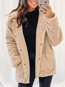 Khaki Double Wear Reversible Fleece Puffer Jacket