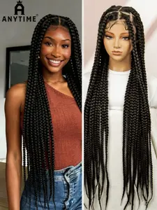 36-Inch Long Fiber Wig for Women, Natural Voluminous Density, High-Definition Lace Front, Lightweight Comfortable, Reusable, Versatile Style
