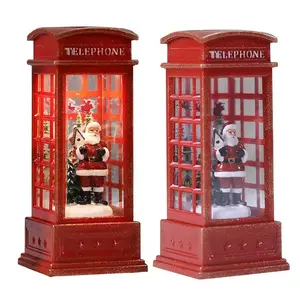 Christmas Vintage Phone Booth Lantern