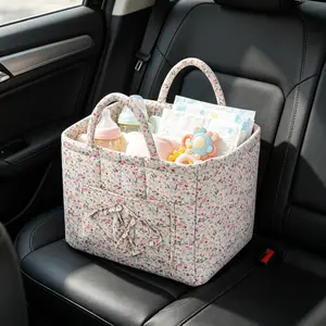 car Storage Basket,Fabric quilted basket for Clothes Toys & Blankets Car Trunk Organizer Backseat Storage Machine  linen basket Washable Large Capacity Woven Design room clutter organization daily use Mother's Day gift teacher appreciation Bag Set