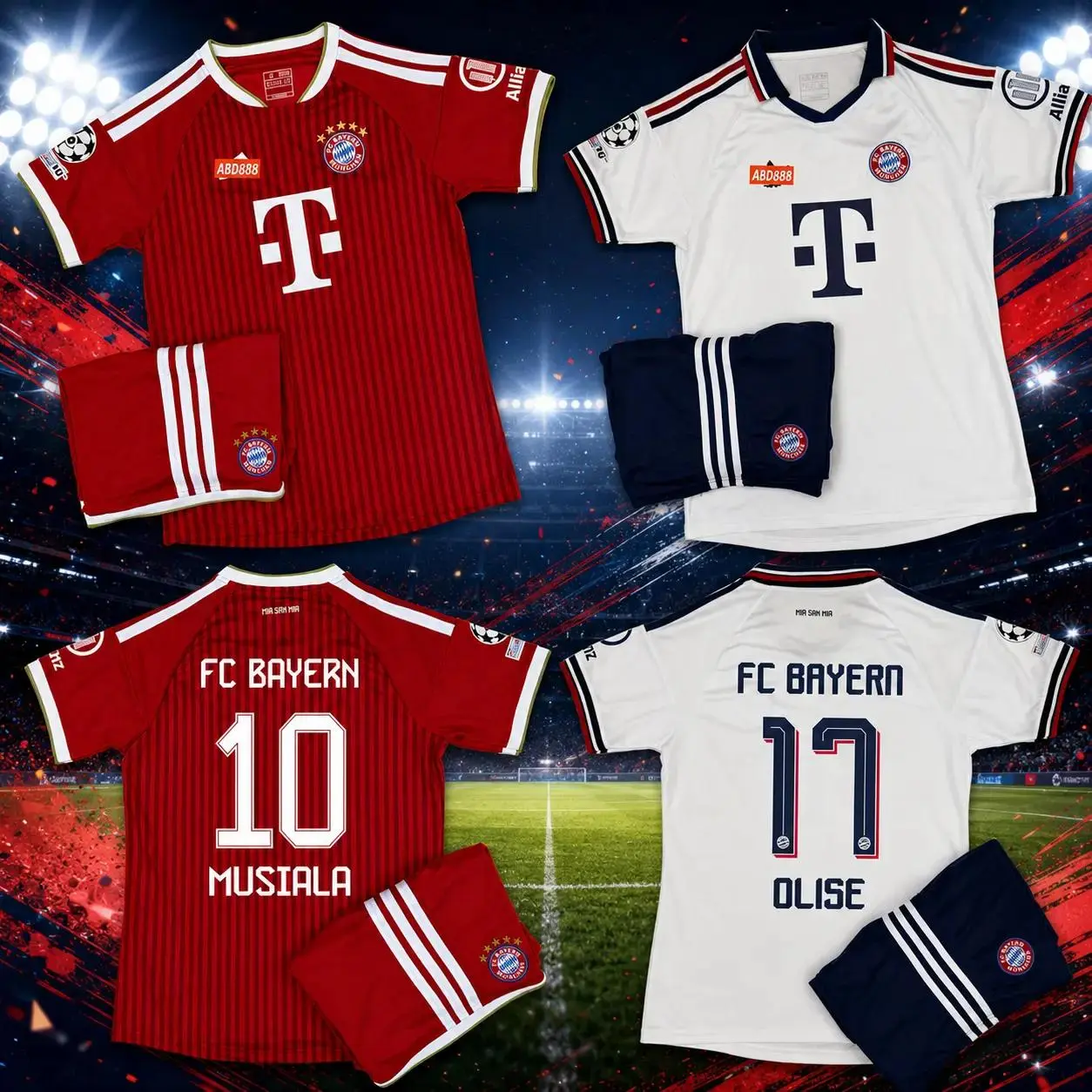 Bayern Munich Soccer Jersey Set 2026/27, Football Shirt & Matching Shorts, Breathable Quick-Dry Fan Edition Kit, Match Day Sportswear & Streetwear for Men