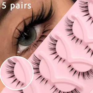 5 Pairs Long Lash False Eyelashes, Lightweight Soft Durable, Sexy Appeal, Suitable for Daily Use, Festive Parties