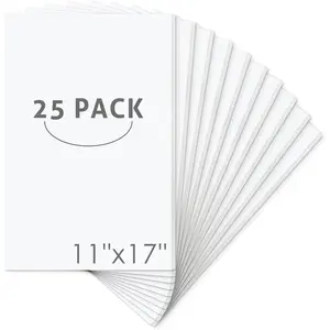 Pack of 25 1/8" White Foam Core Backing Boards, Size 11x17