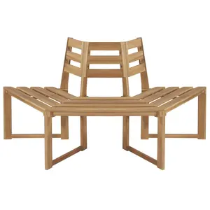 Tree Bench Half-hexagonal 63" Solid Acacia Wood