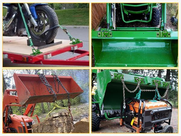 Nilight 2PCS Tractor Bucket Hooks with Tie Down Ring, Grade 70 Grade Forged Steel Bolt-On Grab Hook with Back Plates for Tractor Bucket RV UTV Truck MBS 15000 lbs, Green Nilight 2PCS Tractor Bucket Hooks with Tie Down Ring, Grade 70 Grade Forged Steel Bolt-On Grab Hook with Back Plates for Tractor Bucket RV UTV Truck MBS 15000 lbs, Green