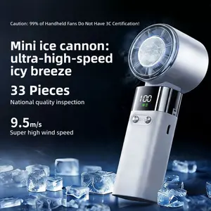 HOOYS ice fan Portable Handheld High Speed Fan 100 Adjustable Levels Foldable for Summer Travel Vacation Essentials& Outdoor Activities cool fan 2026NEW