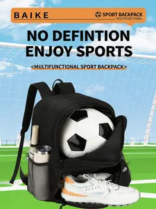 Football Backpack with Ball and Shoe Compartment, Large Capacity Waterproof Sports Bag, Ideal for Basketball Volleyball Soccer Training, Training Equipment