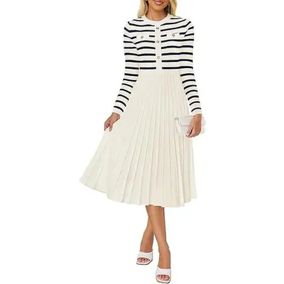 Striped Backless Sweater Dress - TikTok Shop